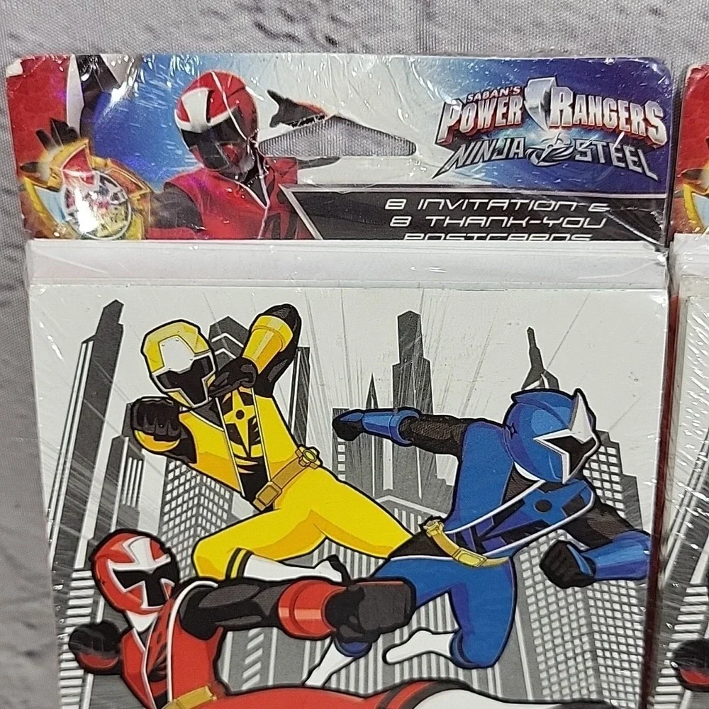 American Greetings Power Ranger Party Invitations Thank You Cards Lot Of 2 Packs